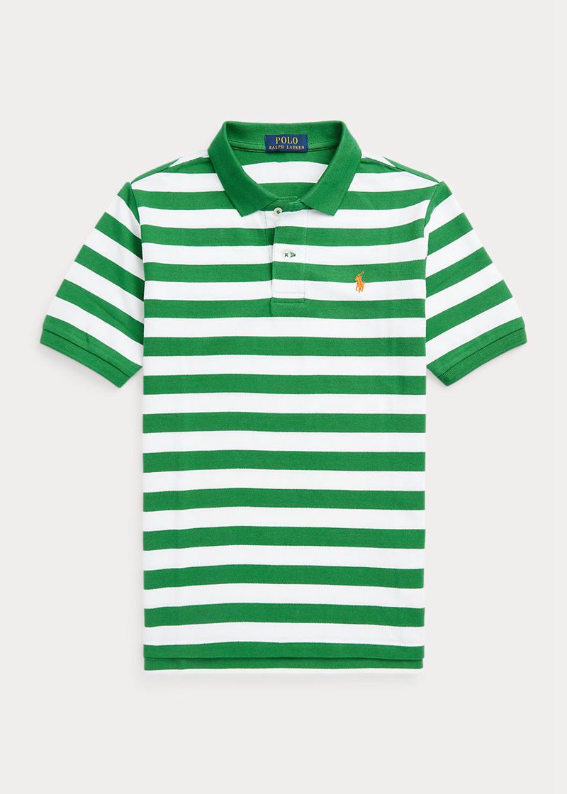 Poleras Polo Ralph Lauren Niño 6-14 Años Striped Cotton Mesh Chile Verde GIVHX-1986